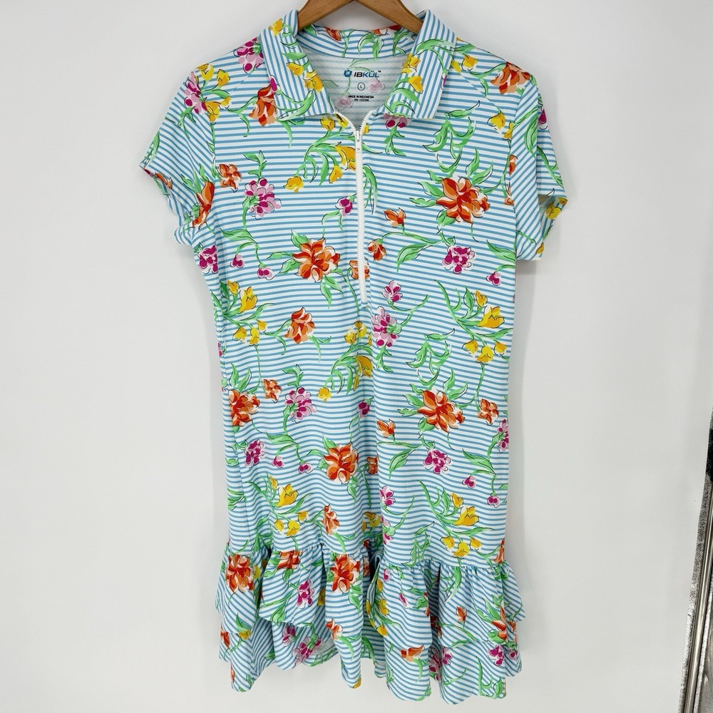 Ibkul Short Sleeve Shift Dress Golf Tennis Pickleball Everyday Size Large Womens